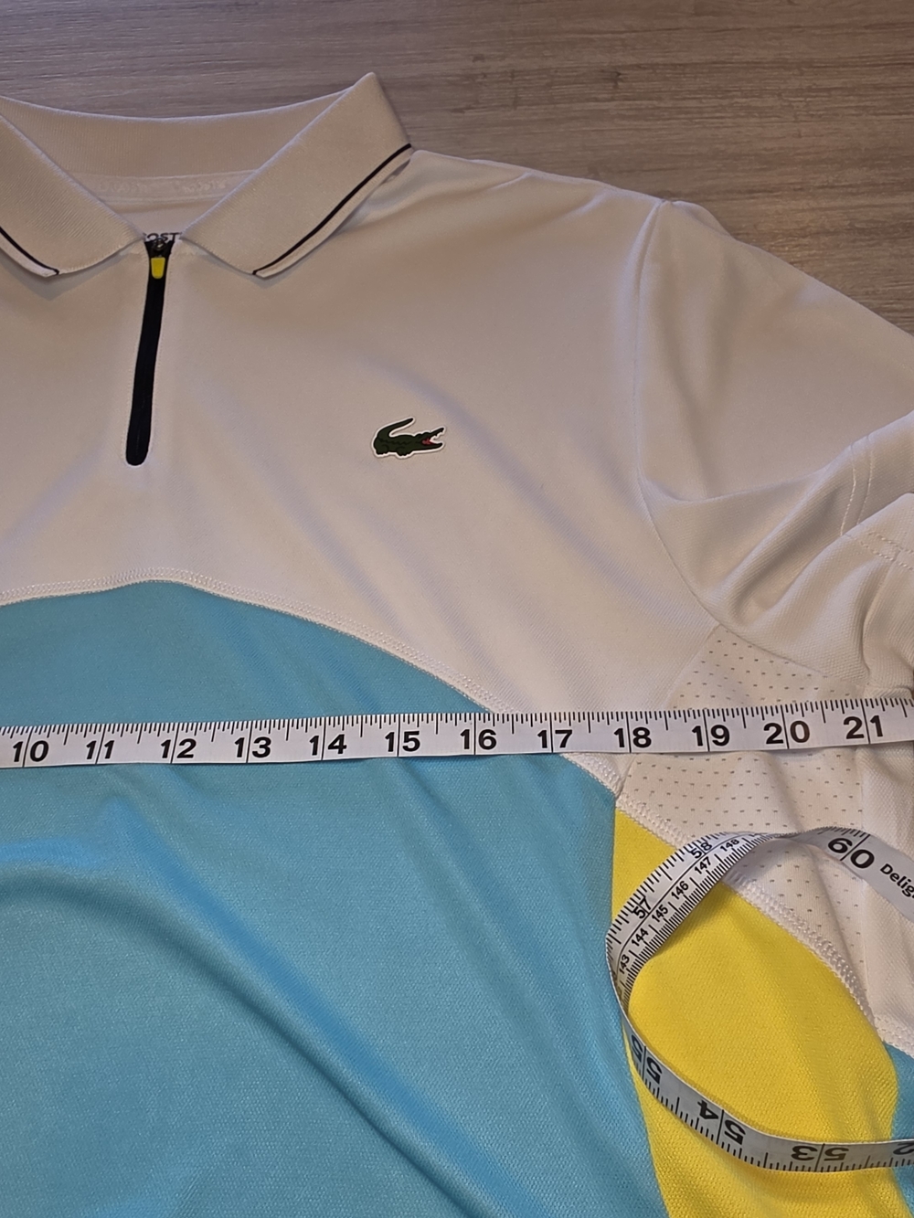 Lacoste Sport Colorblock Ultra Dry Zip Polo Shirt Men's Size Large B1 - Picture 2 of 7